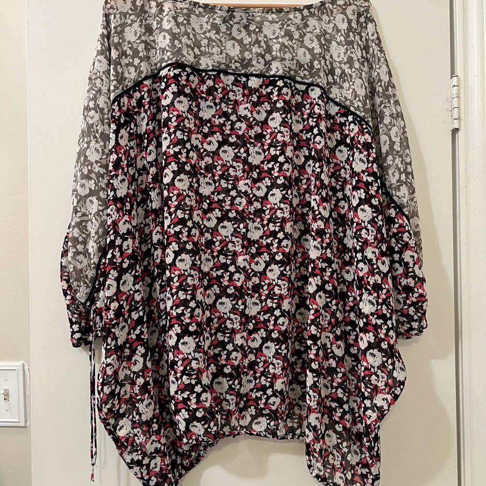 Lane Bryant sheer floral top
